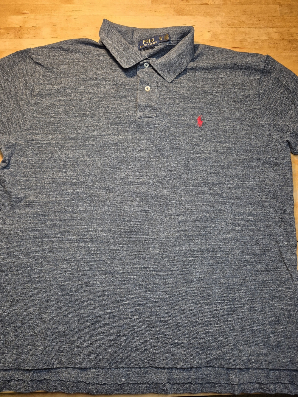 Ralph Lauren Men's Heather Blue Polo with Red Pony